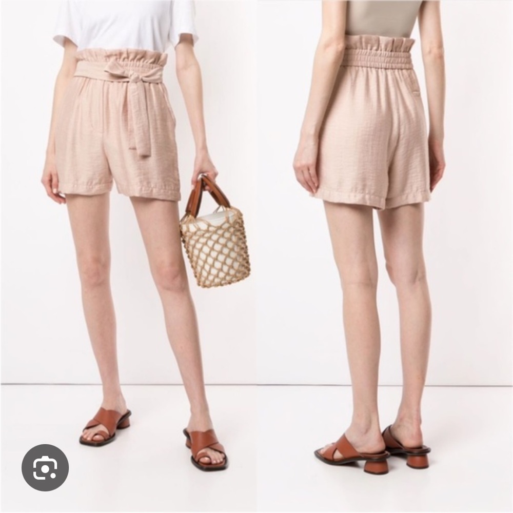 3.1 Phillip Lim Tie Waist Belt Paper bag Shorts Ballet Pink Nude